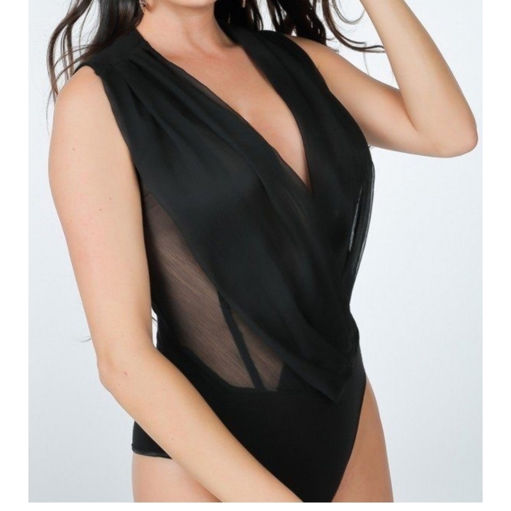 CQ by CQ Pleated‎ overlap front bodysuit